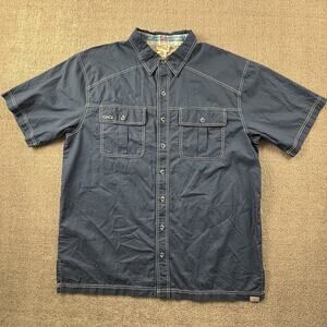 GameGuard Shirt Adult Large Blue Button Up Short Sleeve Outdoor Casual Men's